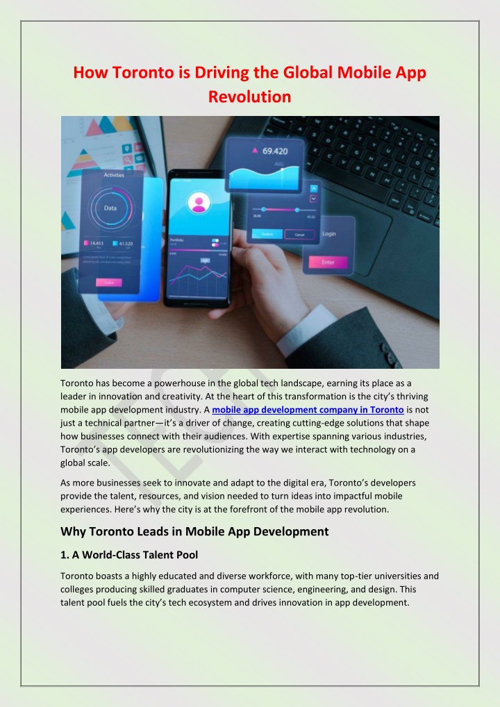 how toronto is driving the global mobile