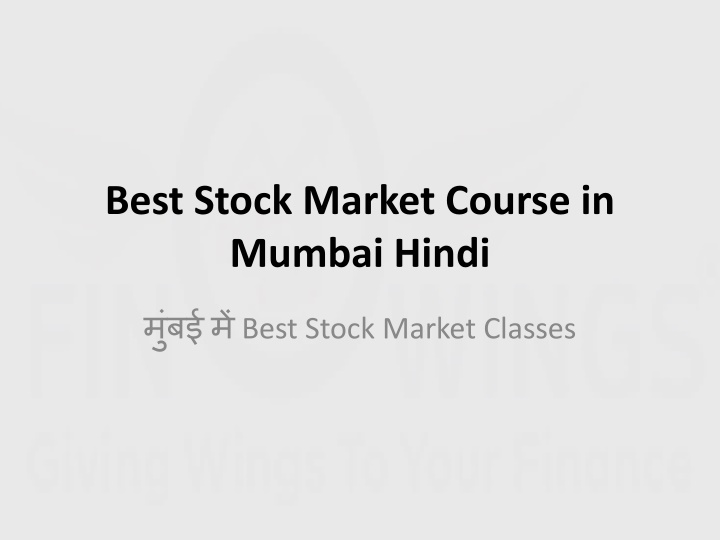 best stock market course in mumbai hindi