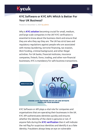 KYC Software or KYC API - Which is Better For Your UK Business