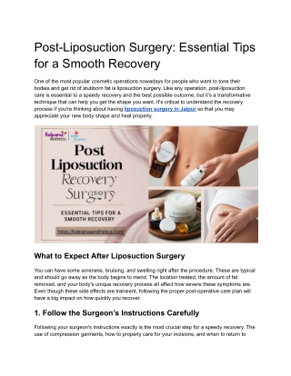 Post-Liposuction Surgery_ Essential Tips for a Smooth Recovery