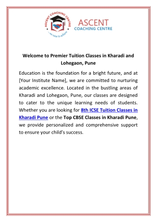welcome to premier tuition classes in kharadi