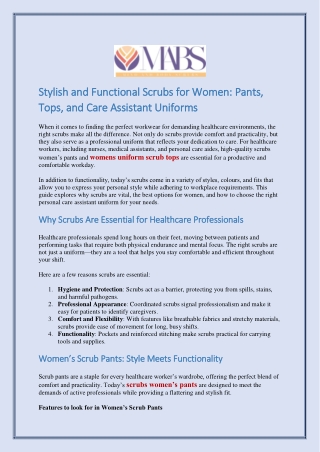 Stylish and Functional Scrubs for Women Pants, Tops, and Care Assistant Uniforms