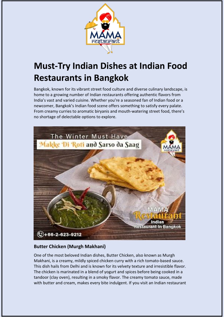 must try indian dishes at indian food restaurants