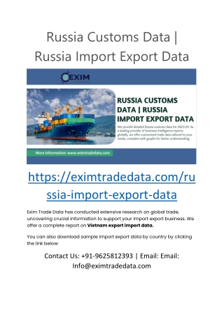 russia customs data russia import export data