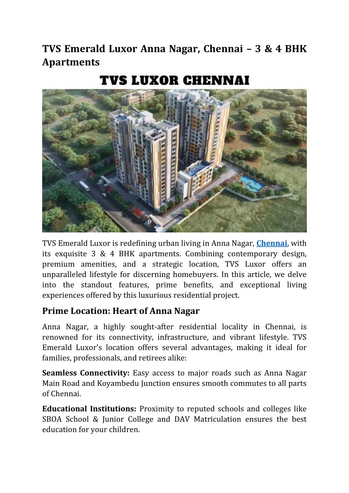 tvs emerald luxor anna nagar chennai