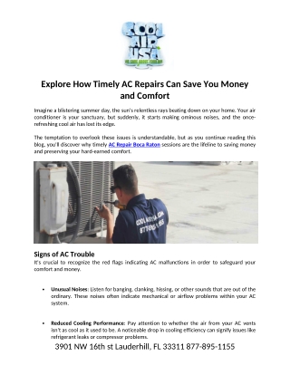 Explore How Timely AC Repairs Can Save You Money and Comfort