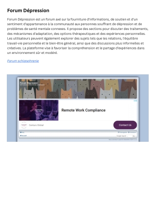 forum d pression