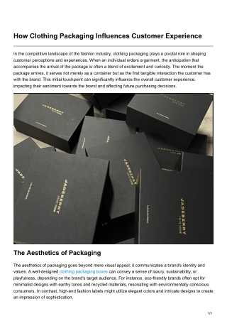 How Clothing Packaging Influences Customer Experience
