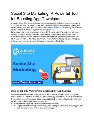social site marketing a powerful tool