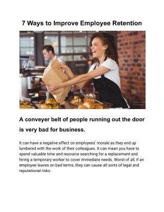 7 Ways to Improve Employee Retention