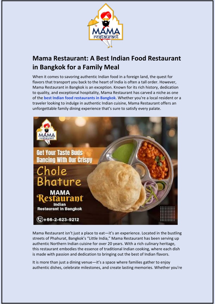 mama restaurant a best indian food restaurant