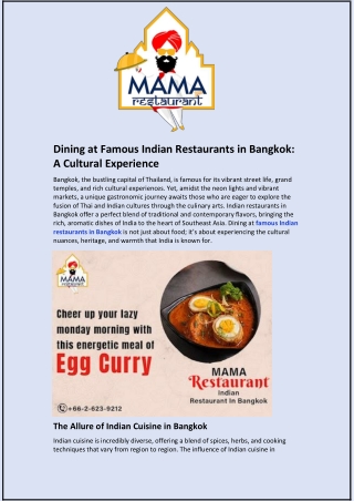 Dining at Famous Indian Restaurants in Bangkok and A Cultural Experience