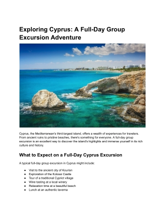 exploring cyprus a full day group excursion