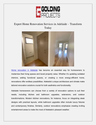 Expert Home Renovation Services in Adelaide – Transform Today