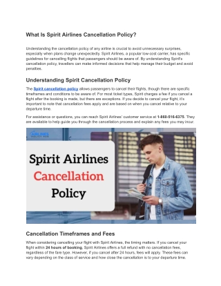 What Is Spirit Airlines Cancellation Policy