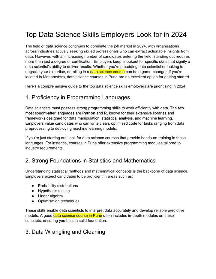 top data science skills employers look for in 2024