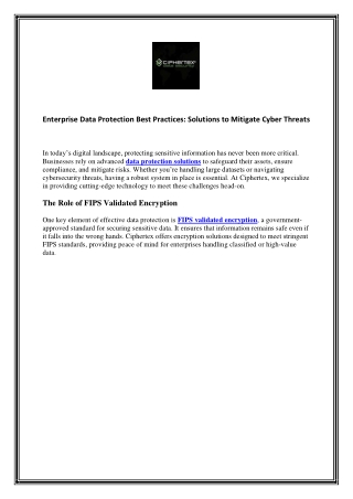 enterprise data protection best practices