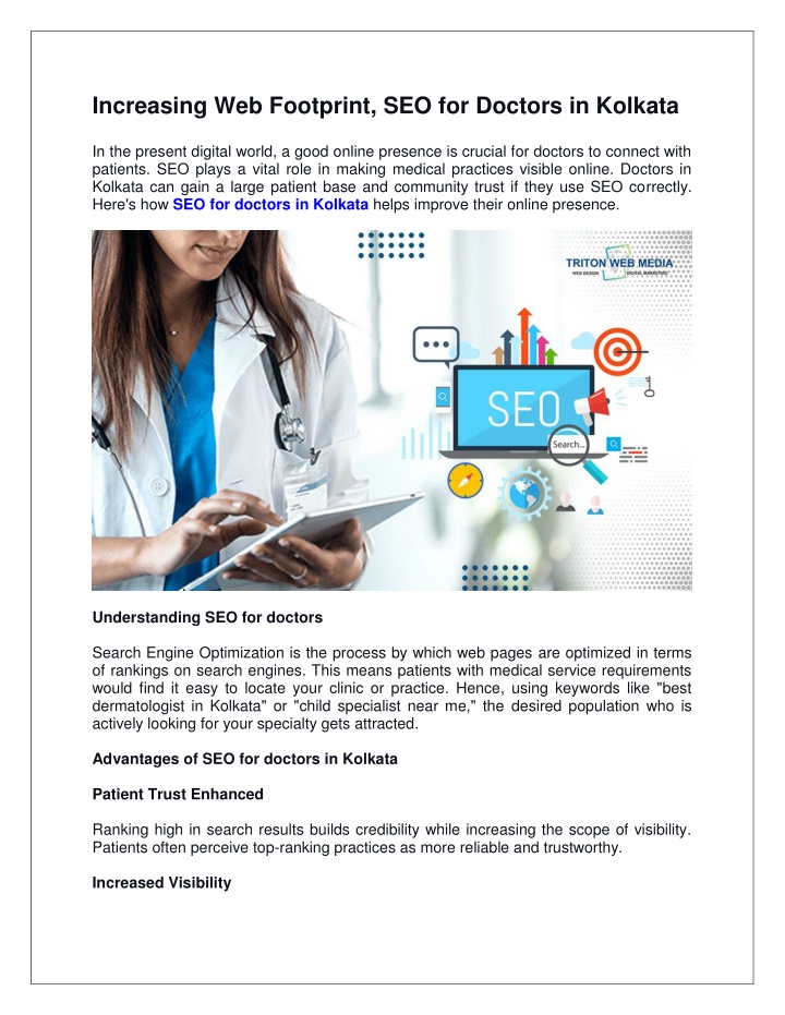 increasing web footprint seo for doctors