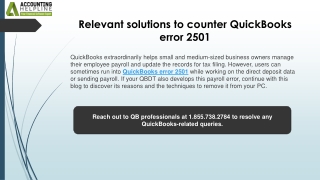 relevant solutions to counter quickbooks error 2501