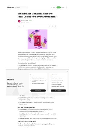 How Does Vicky Raz Vape Deliver the Ultimate Vaping Experience?