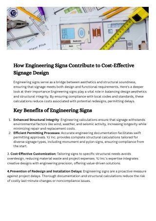 how engineering signs contribute to cost
