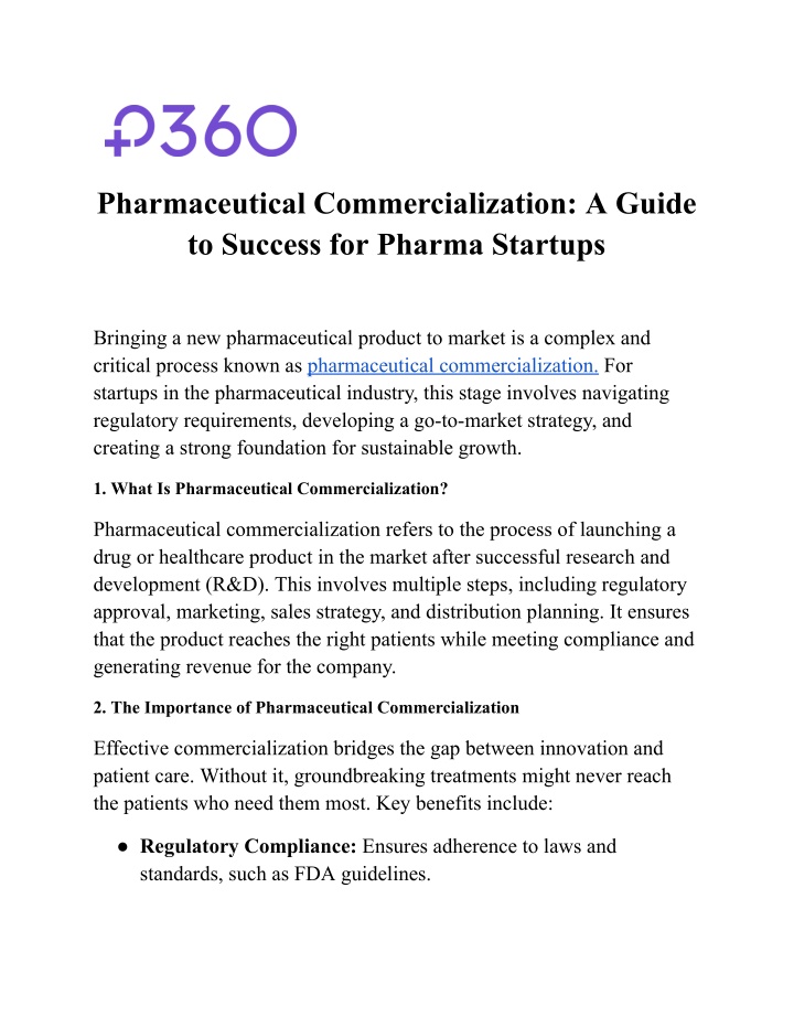 pharmaceutical commercialization a guide