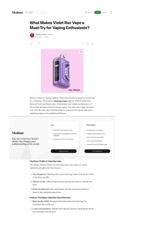 Is Violet Raz Vape the Perfect Blend of Convenience and Flavor?