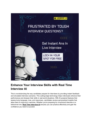 Enhance Your Interview Skills with Real Time Interview AI