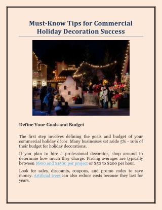 Must-Know Tips for Commercial Holiday Decoration Success