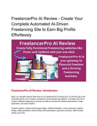 FreelancerPro AI Review