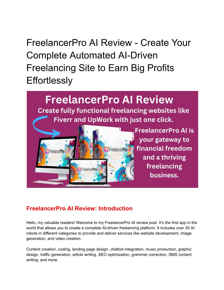 freelancerpro ai review create your complete