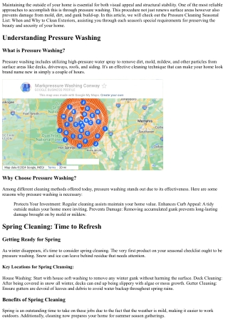 Pressure Washing Seasonal Checklist: When and Why to Tidy Exteriors