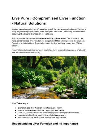 live pure compromised liver function natural
