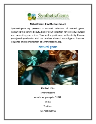 Natural Gems  Syntheticgems.org