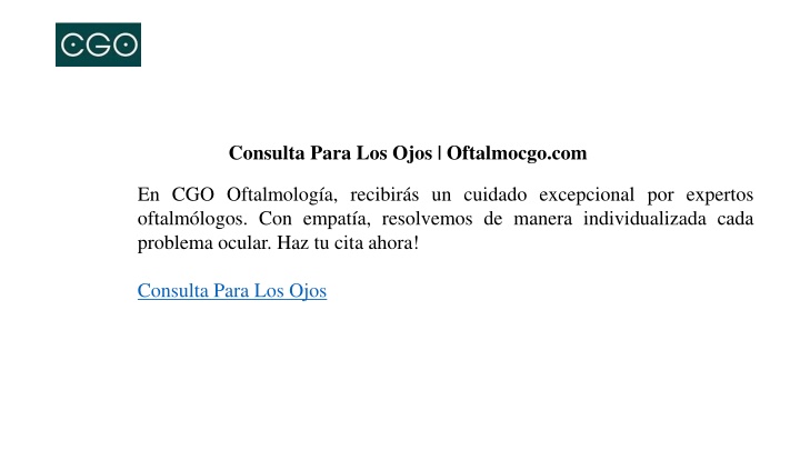 consulta para los ojos oftalmocgo com