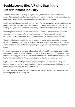 sophia leone bio
