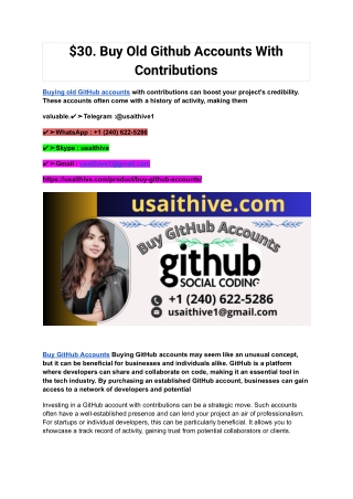 30 buy old github accounts with contributions