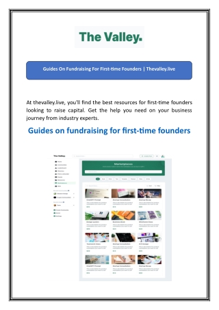 Guides On Fundraising For First-time Founders  Thevalley.live