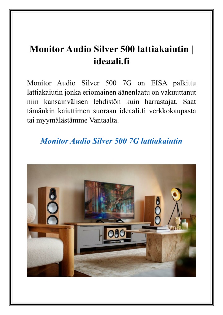 monitor audio silver 500 lattiakaiutin ideaali fi