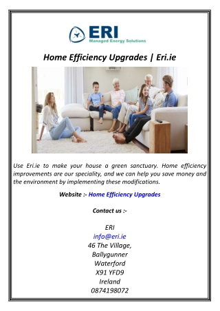 Home Efficiency Upgrades  Eri.ie