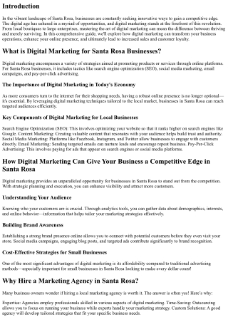 How Digital Marketing Can Give Your Business a Competitive Edge in Santa Rosa.