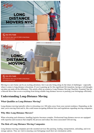 Long Distance Moving Checklist: Essential Tips for a Smooth Move