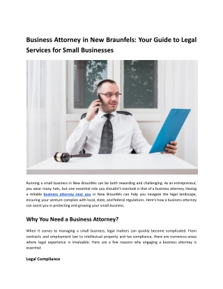 Finding the Right Business Attorney in New Braunfels for Your Business