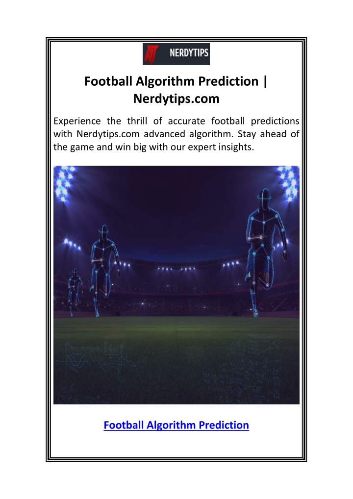 football algorithm prediction nerdytips com