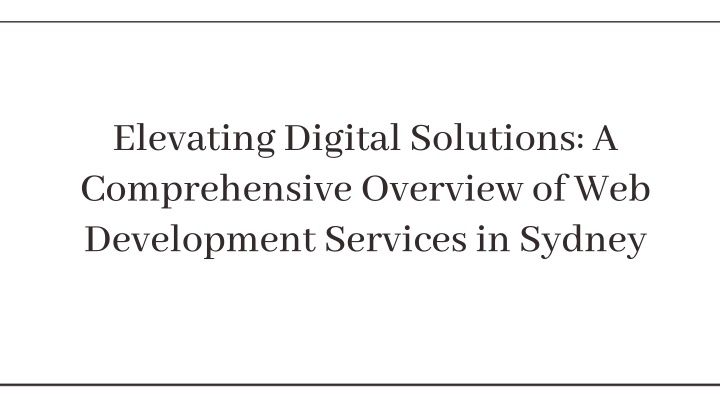 elevating digital solutions a comprehensive