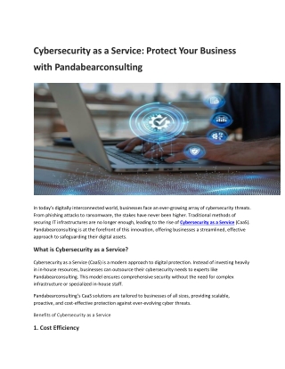 cybersecurity as a service protect your business