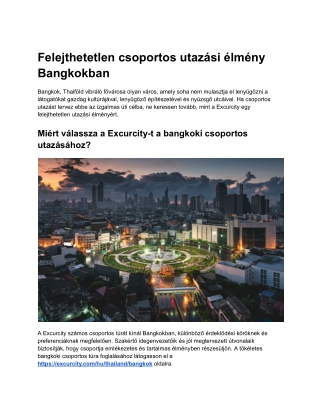 felejthetetlen csoportos utaz si lm ny bangkokban