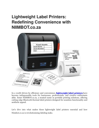 lightweight label printers redefining convenience