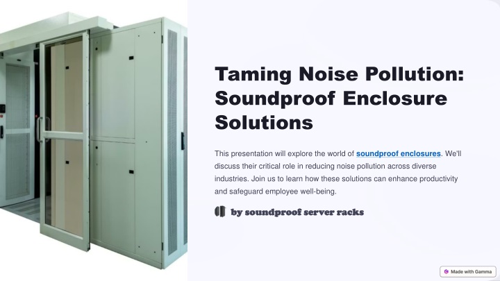 taming noise pollution soundproof enclosure