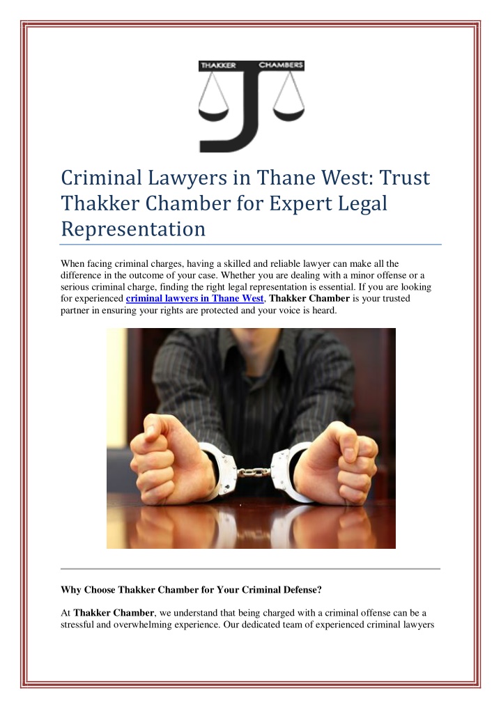 criminal lawyers in thane west trust thakker